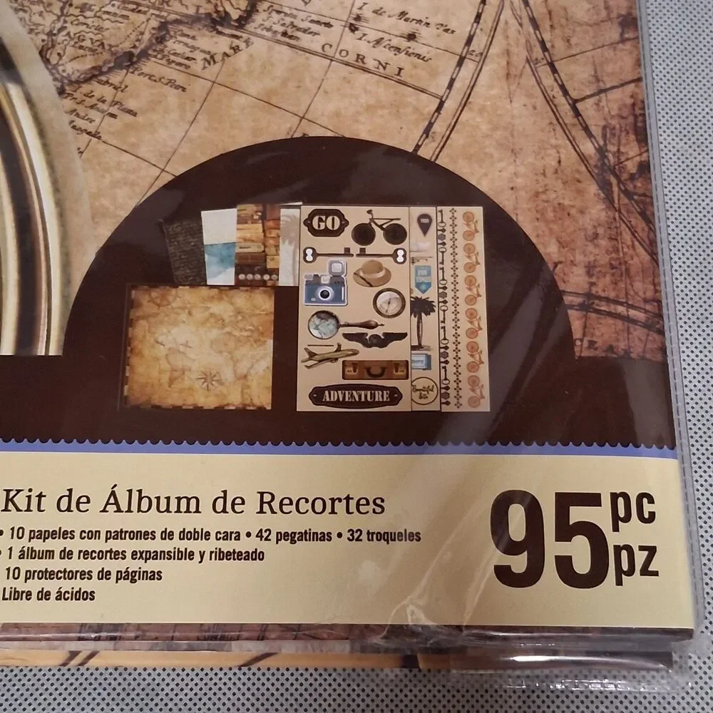 Recollections Explore 12x12 Scrapbook Album Kit 95 Pcs Post Bound 20 Pages New